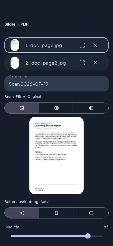 Wandl – Bilder scannen und als PDF speichern