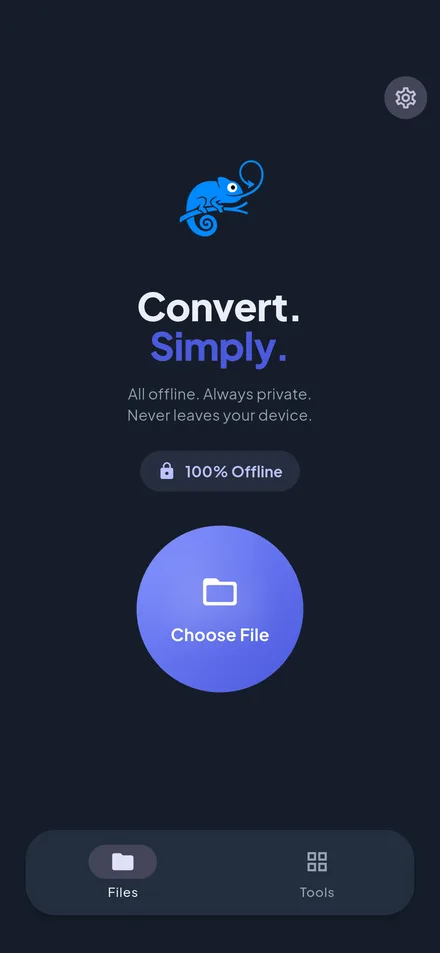 Wandl – home screen: choose a file