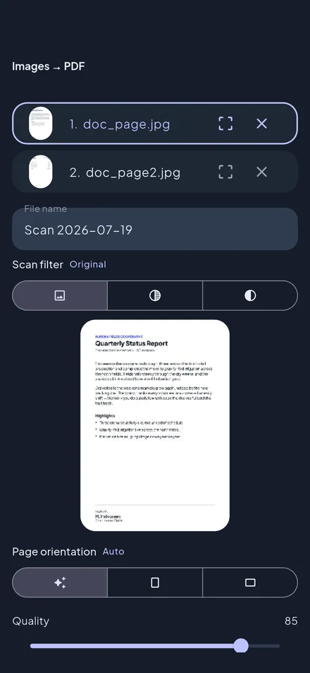 Wandl – scan images and save them as a PDF