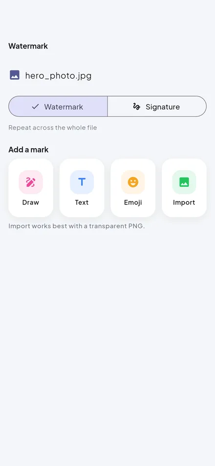 Wandl – place a watermark or signature