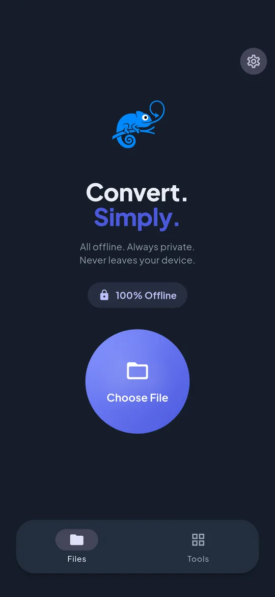 Wandl – home screen: choose a file