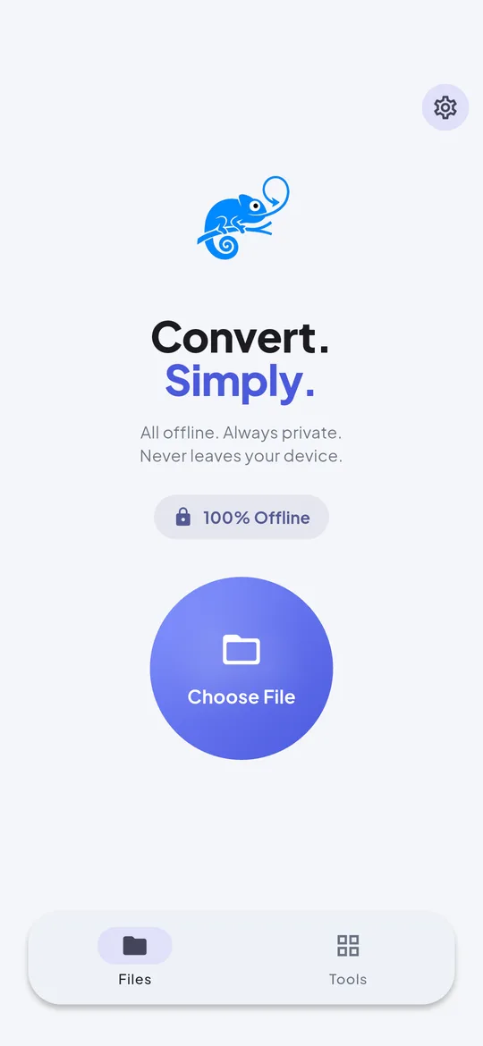 Wandl – home screen: choose a file